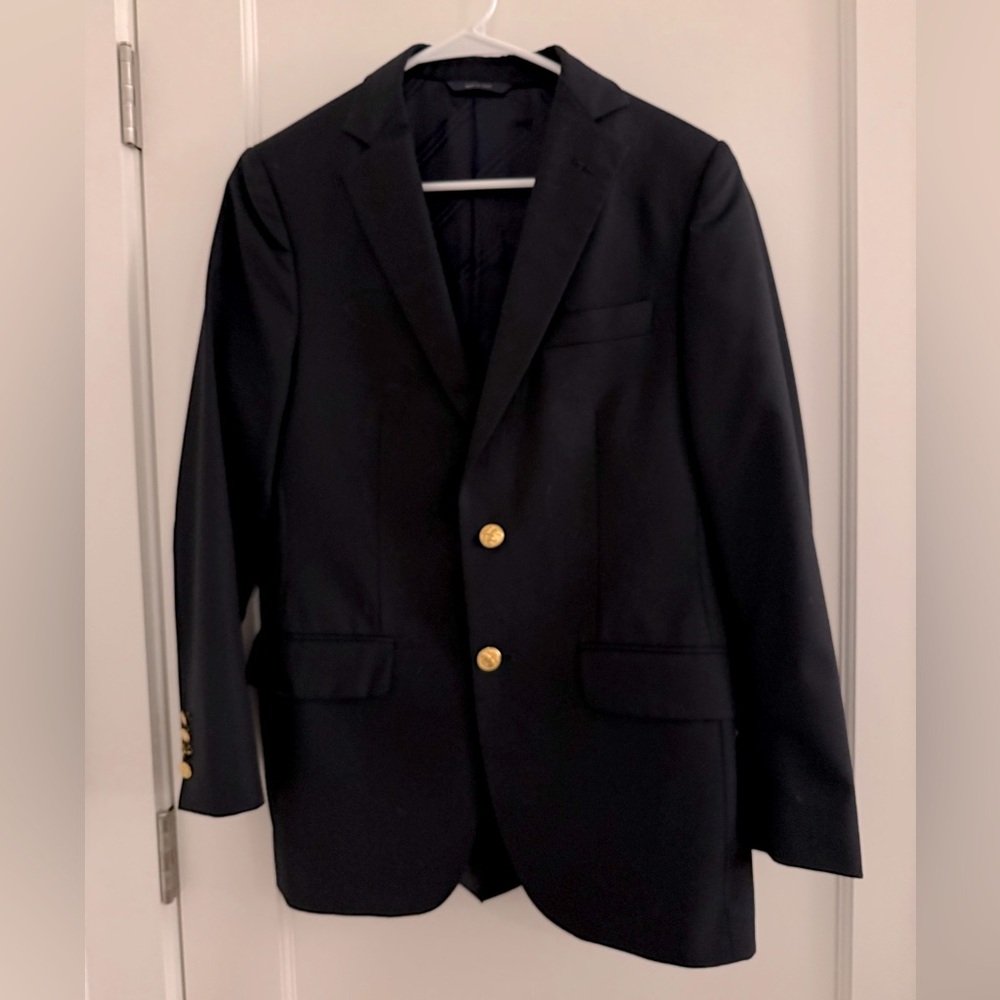 Brooks Brothers 1818 Blazer Mens 36S Loro Piana Wool Navy Madison Fit Sport Coat